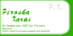 piroska karpi business card